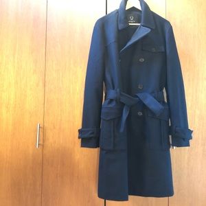 Men’s Surface to Air Navy Wool Overcoat